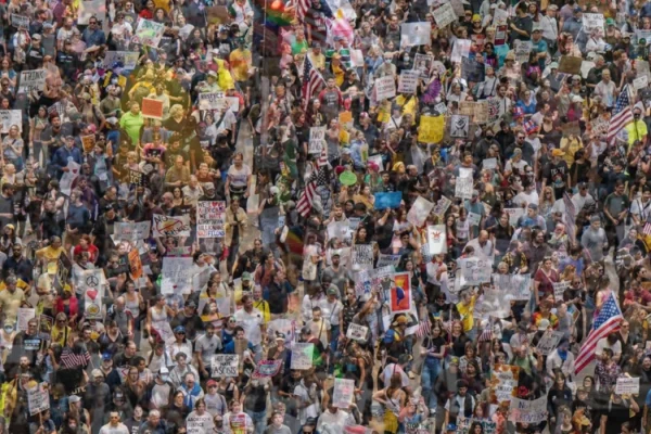 Mashup image of multiple protests