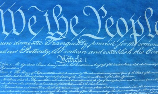 We The People - detail image of Constitution, inverted